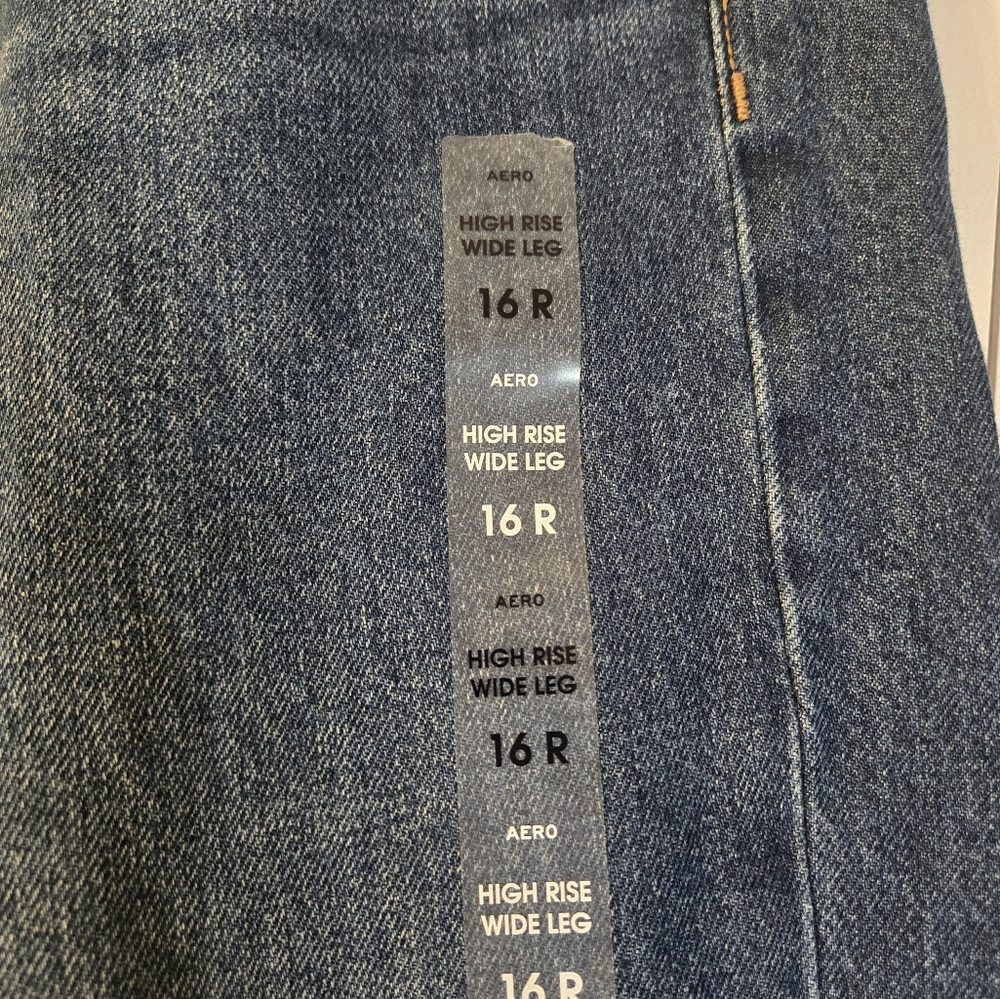 NWT Aeropostale High Rise Wide Leg Dark Wash Jeans 16R - Picture 3 of 8